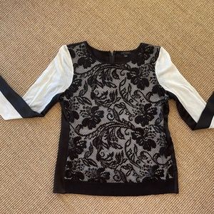 Ann Taylor/Size S/Black and Cream Top